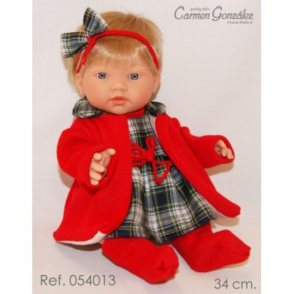 Кукла Леан в красном вязаном пальто 34 см Carmen Gonzalez